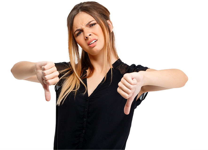 Woman giving thumbs down